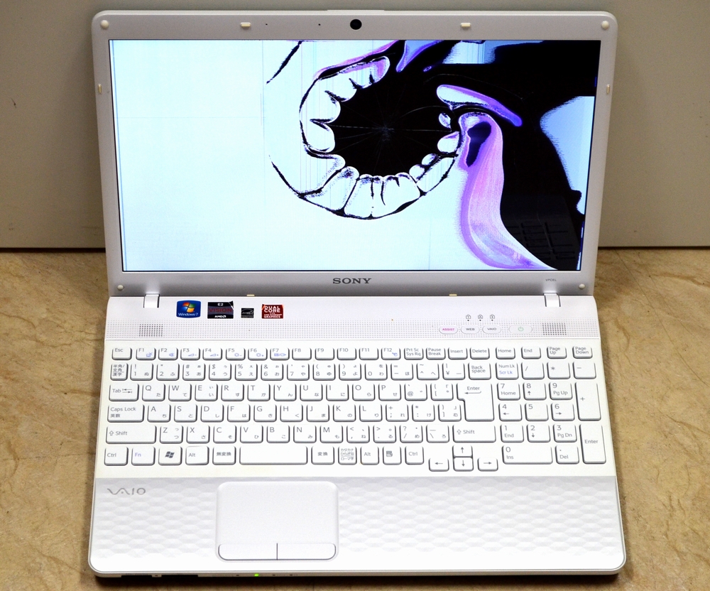 壊れたノートパソコン買取ました！SONY VPCEL36FJ PCG-71C11N Win7、ジャンク品ジャパンまで！